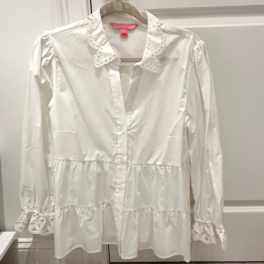 White Lilly Pulitzer Tired Button Down
